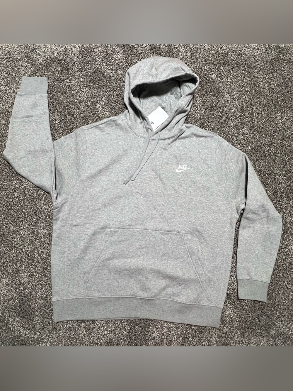 Nike Men’s XL New Sports Club Fleece Gray Pullover Hoodie